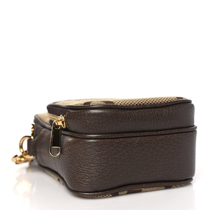 Gucci Monogram Jumbo GG Textured Dollar Calfskin Web Shoulder Bag Camel Ebony New Acero 4 of 10