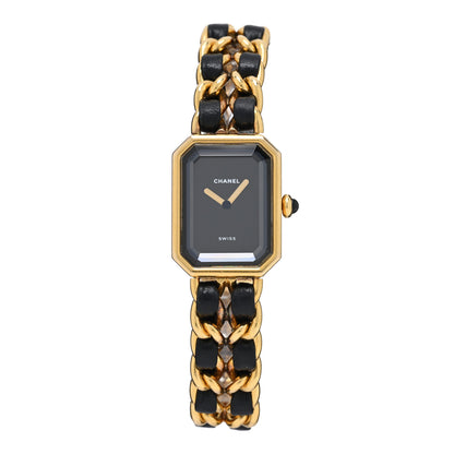 Chanel Stainless Steel Lambskin 20mm Chain Premiere Quartz Watch Gold XL 1 of 4