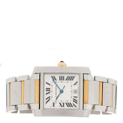 Cartier Stainless Steel 18K Yellow Gold 28mm Tank Francaise Automatic Watch 2 of 4
