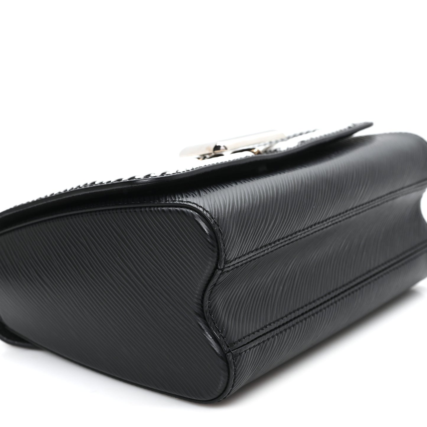Epi Whipstitch Heart Twist Shoulder Bag MM Black