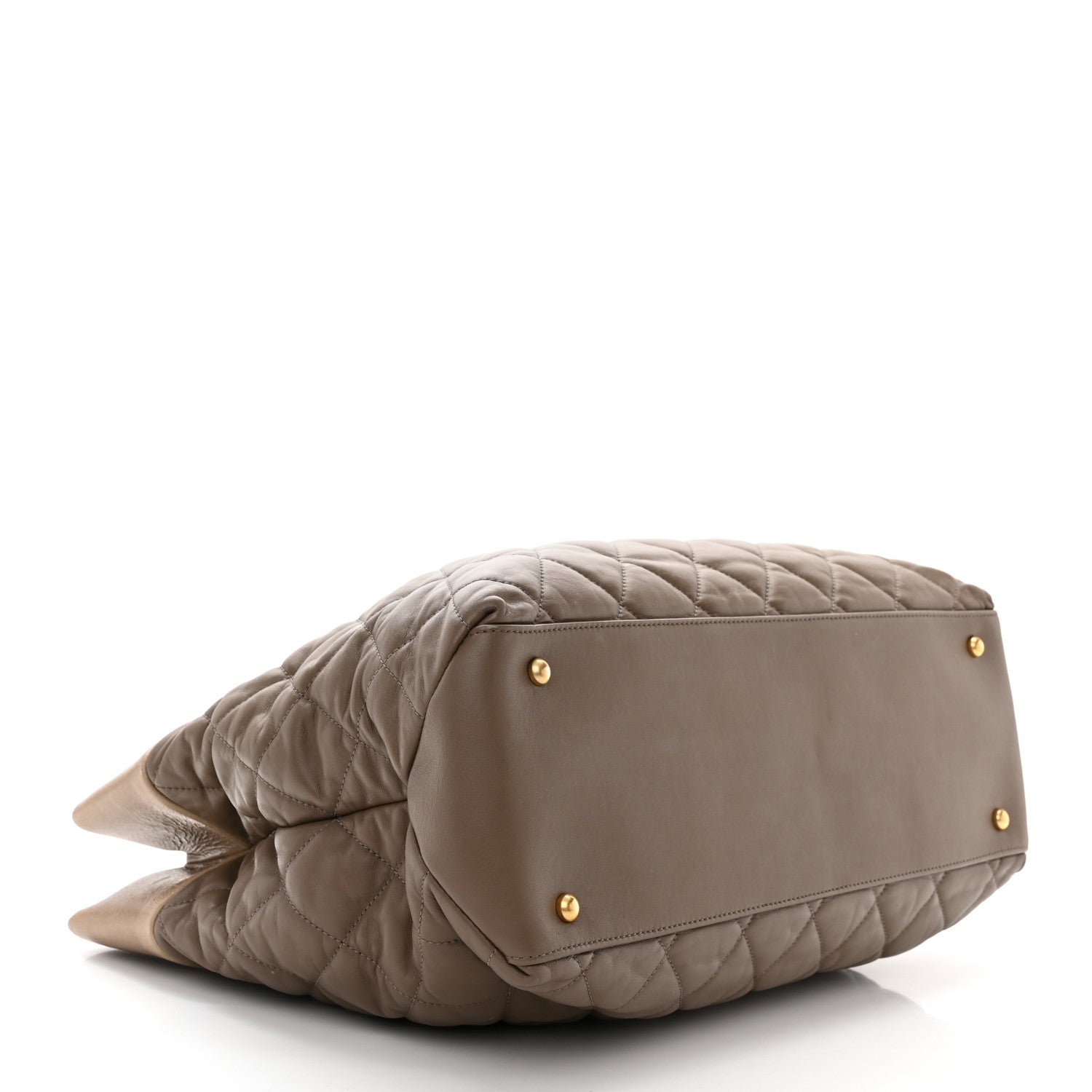 Chanel Calfskin Quilted Large Soft Elegance Tote Beige 4 of 11