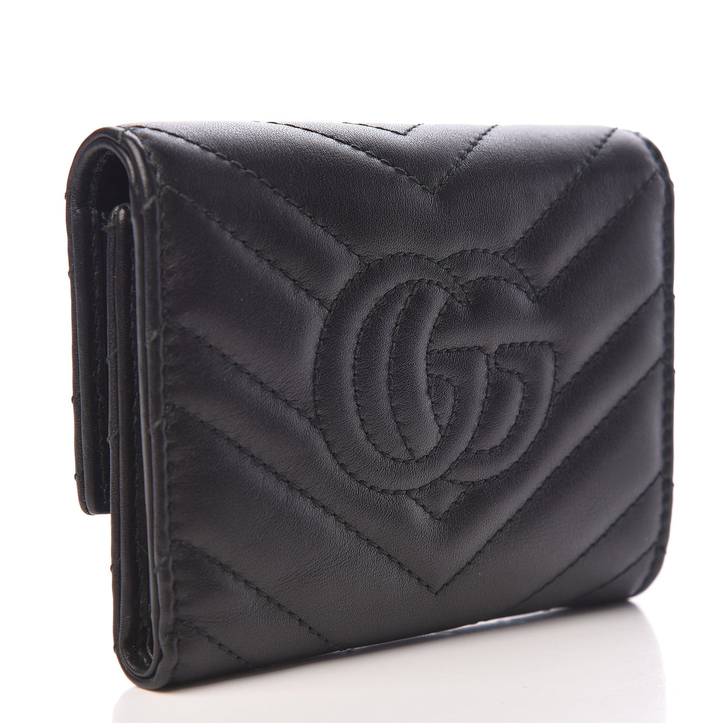 Calfskin Matelasse GG Marmont Wallet Black