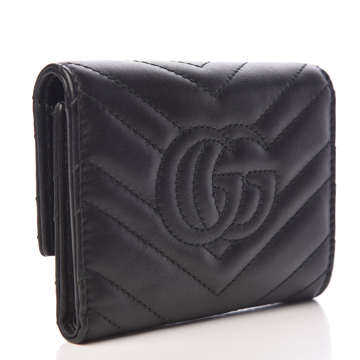 Gucci Calfskin Matelasse GG Marmont Wallet Black 3 of 8