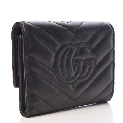 Gucci Calfskin Matelasse GG Marmont Wallet Black 3 of 8