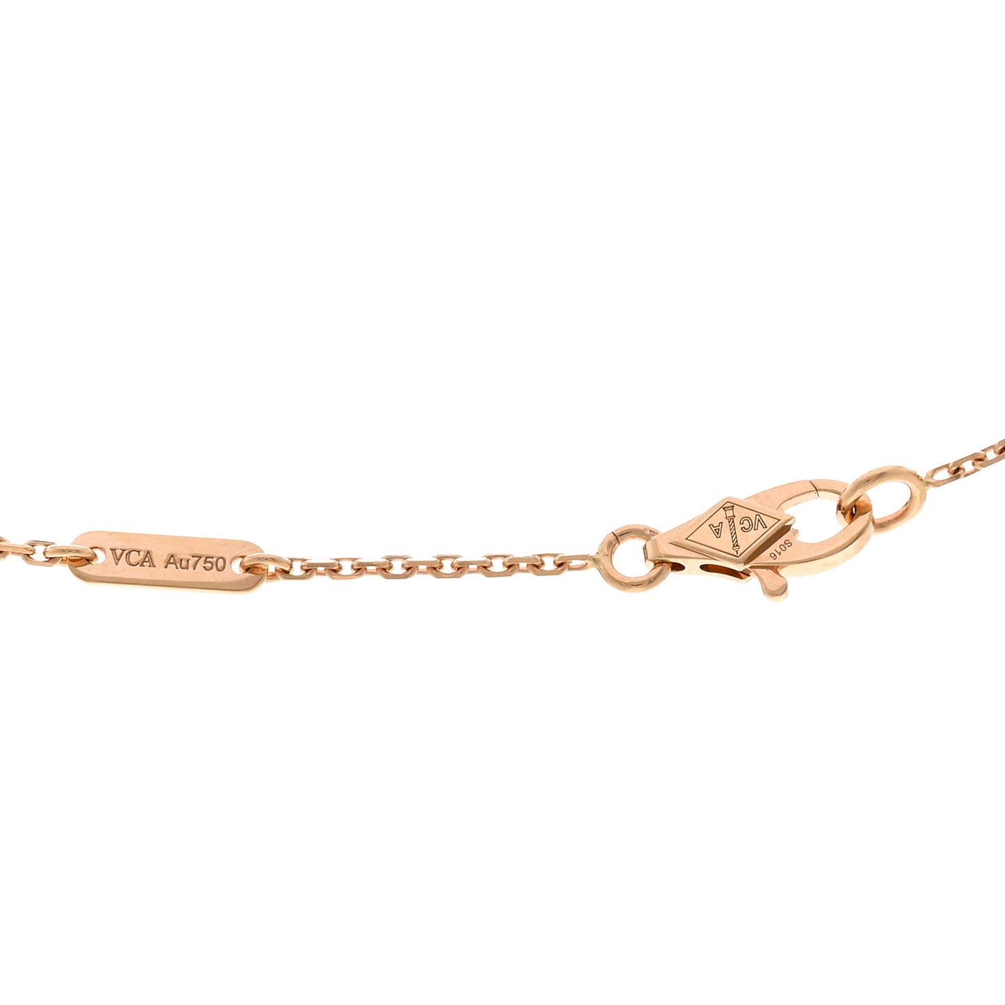 18K Rose Gold Carnelian Sweet Alhambra Pendant Necklace