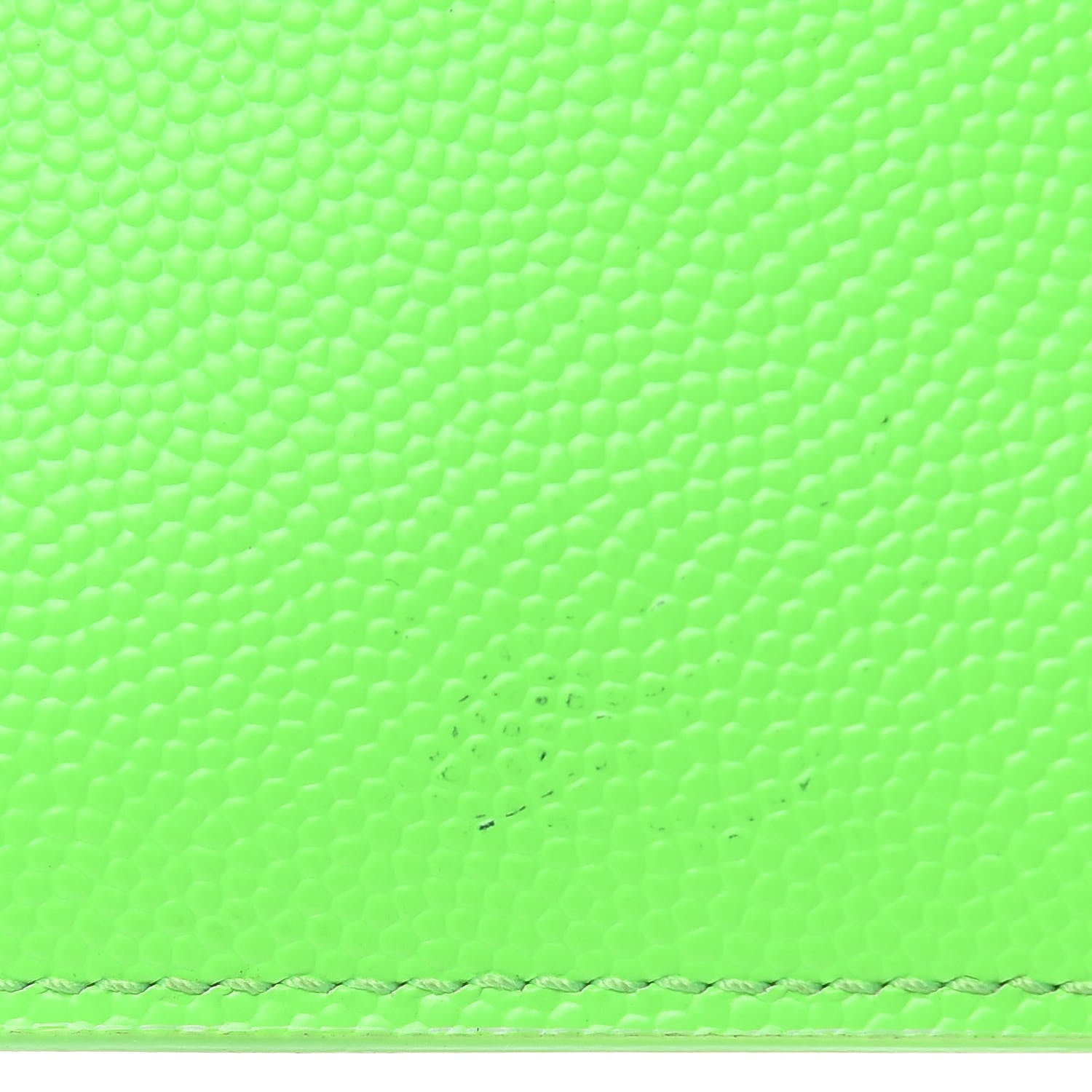 Saint Laurent Grain De Poudre Card Case Neon Bright Green 8 of 9