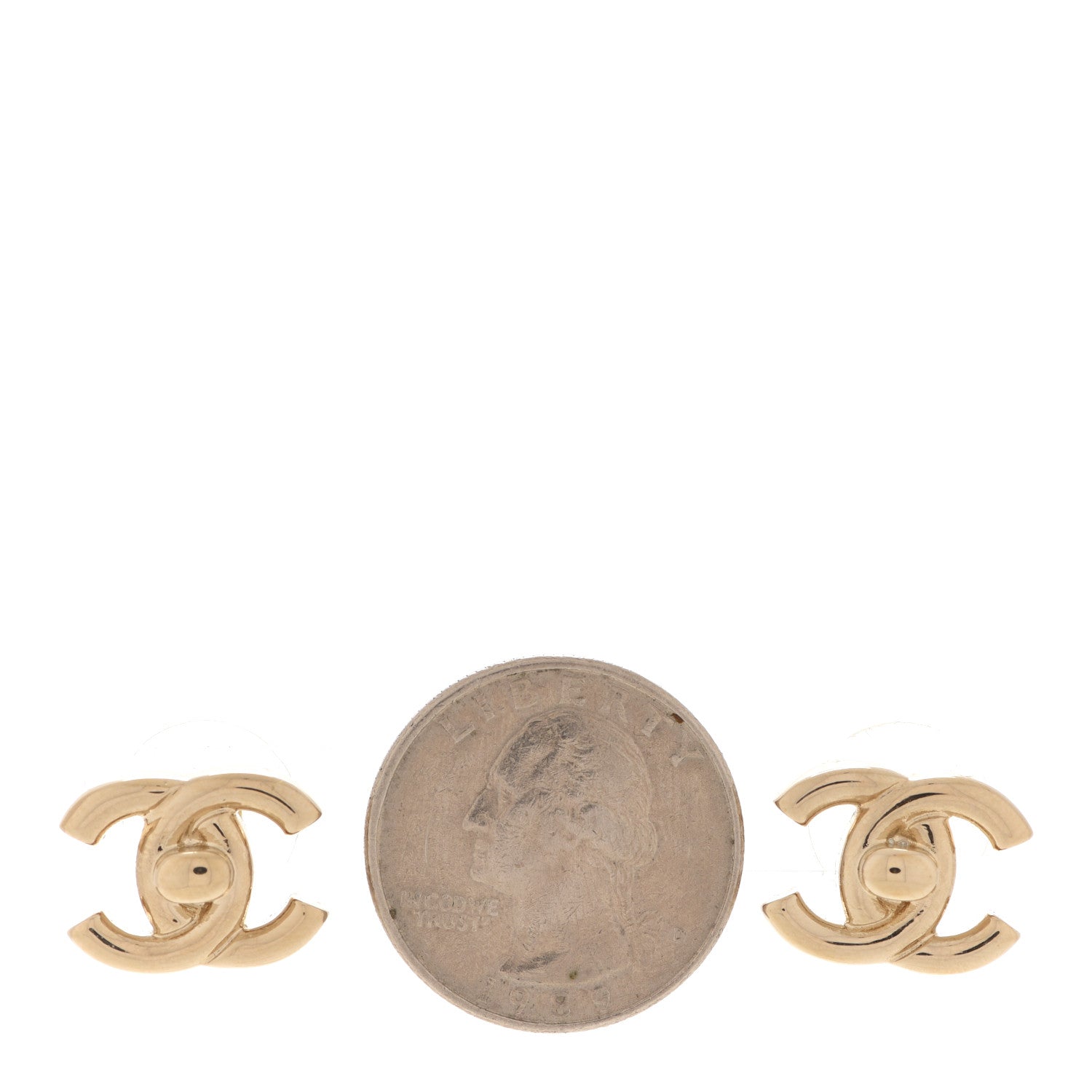 Chanel Metal CC Turnlock Earrings Gold 2 of 5