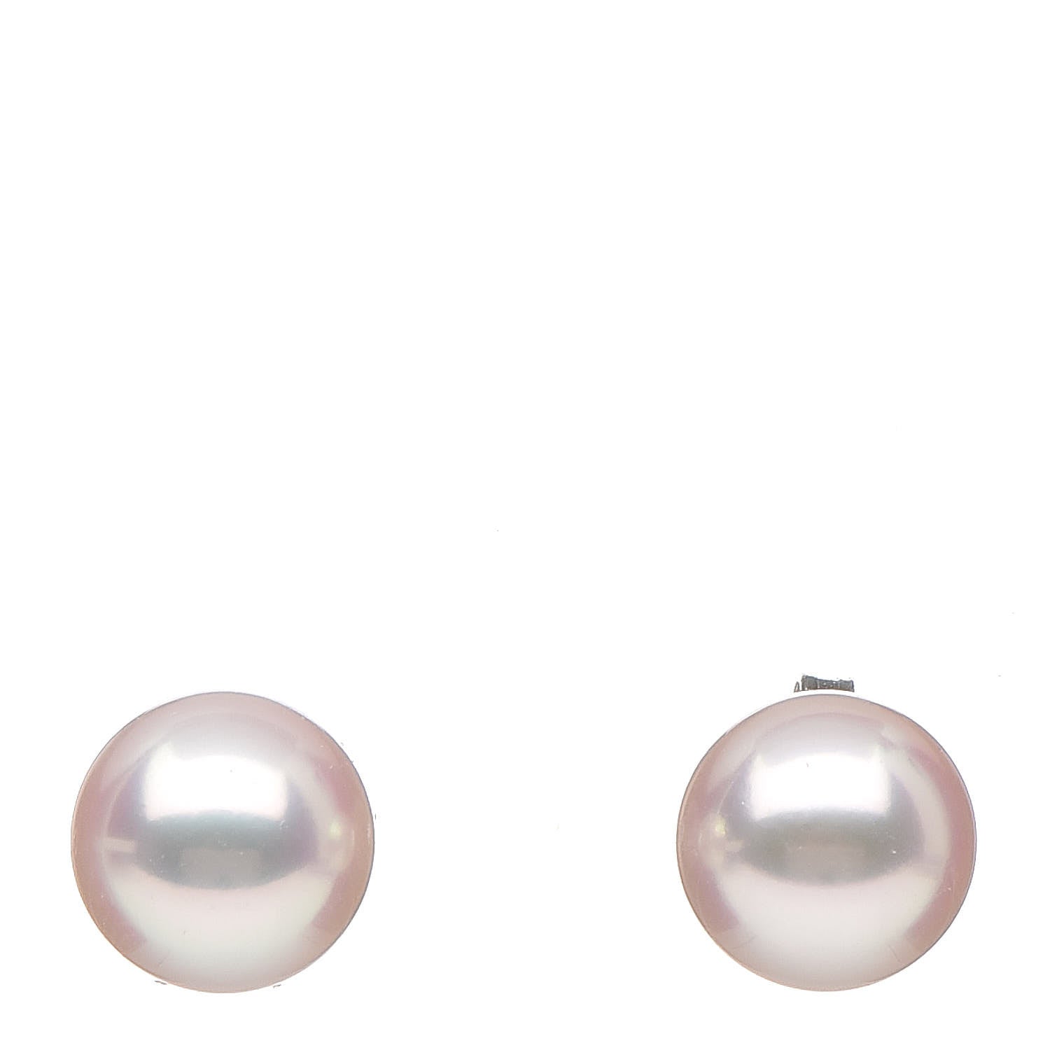Mikimoto 18K White Gold Akoya Pearl 8.5-9mm Stud Earrings AAA 1 of 5