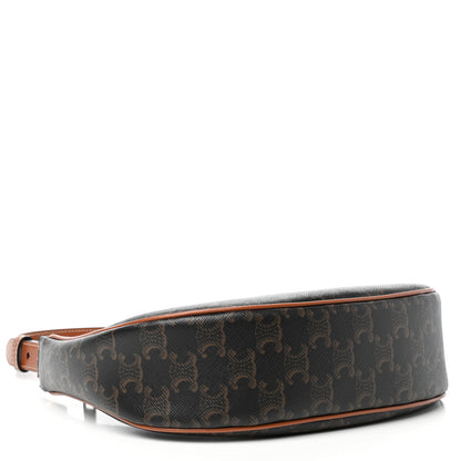 Celine Triomphe Canvas Calfskin Ava Shoulder Bag Tan 4 of 10