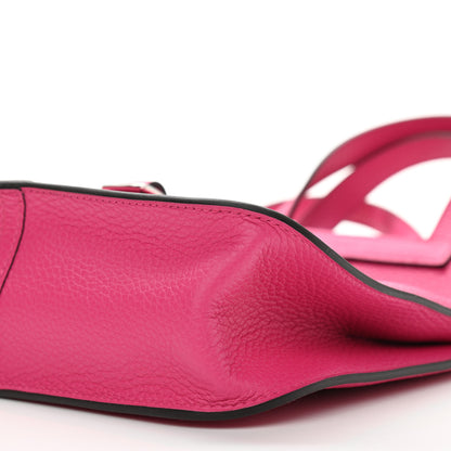 Hermes Taurillon Clemence Halzan 25 Rose Shocking 11 of 12