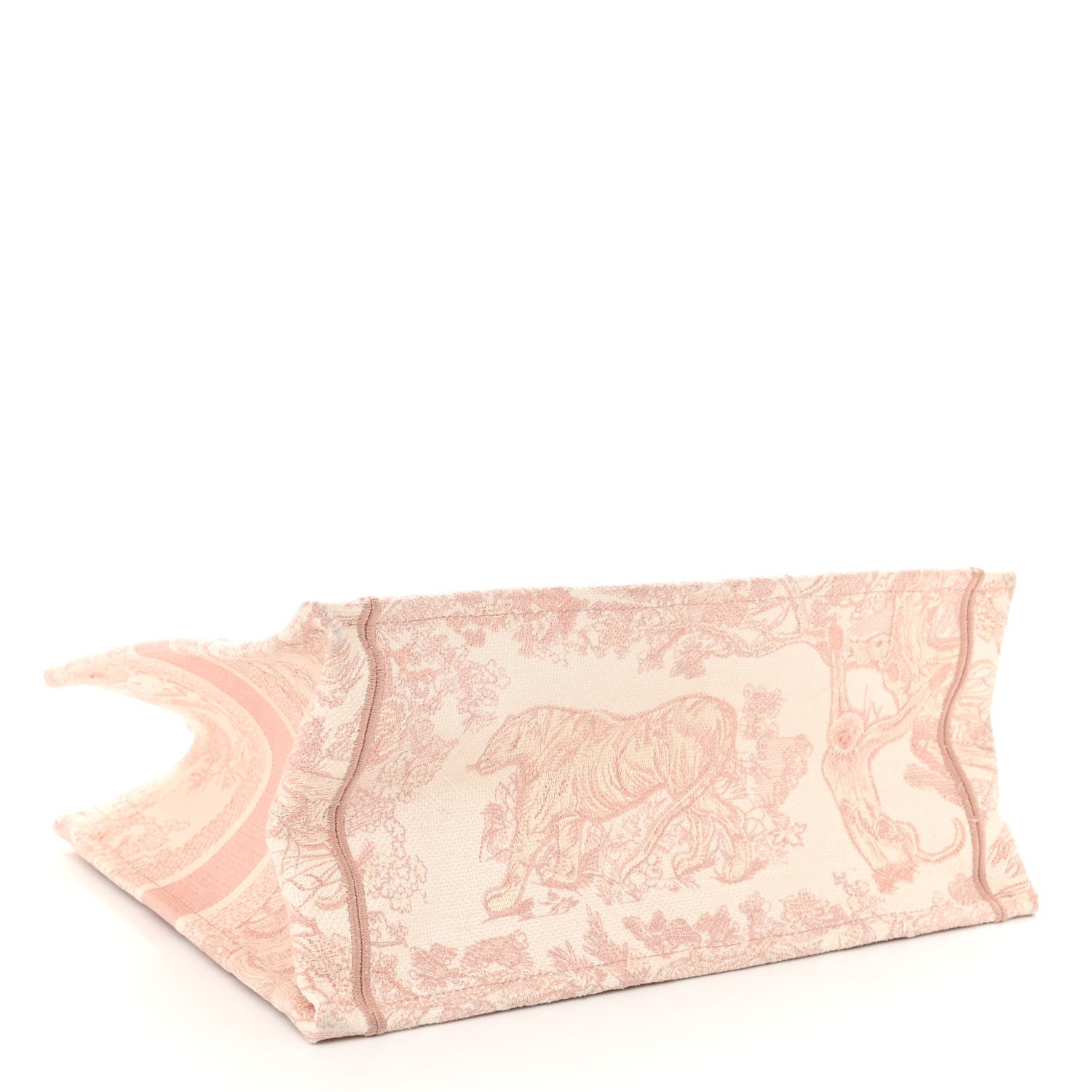 Christian Dior Canvas Embroidered Medium Dioriviera Toile De Jouy Book Tote Rose 4 of 13