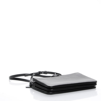 Celine Shiny Textured Calfskin Small Trio Crossbody Bag Black 4 of 7