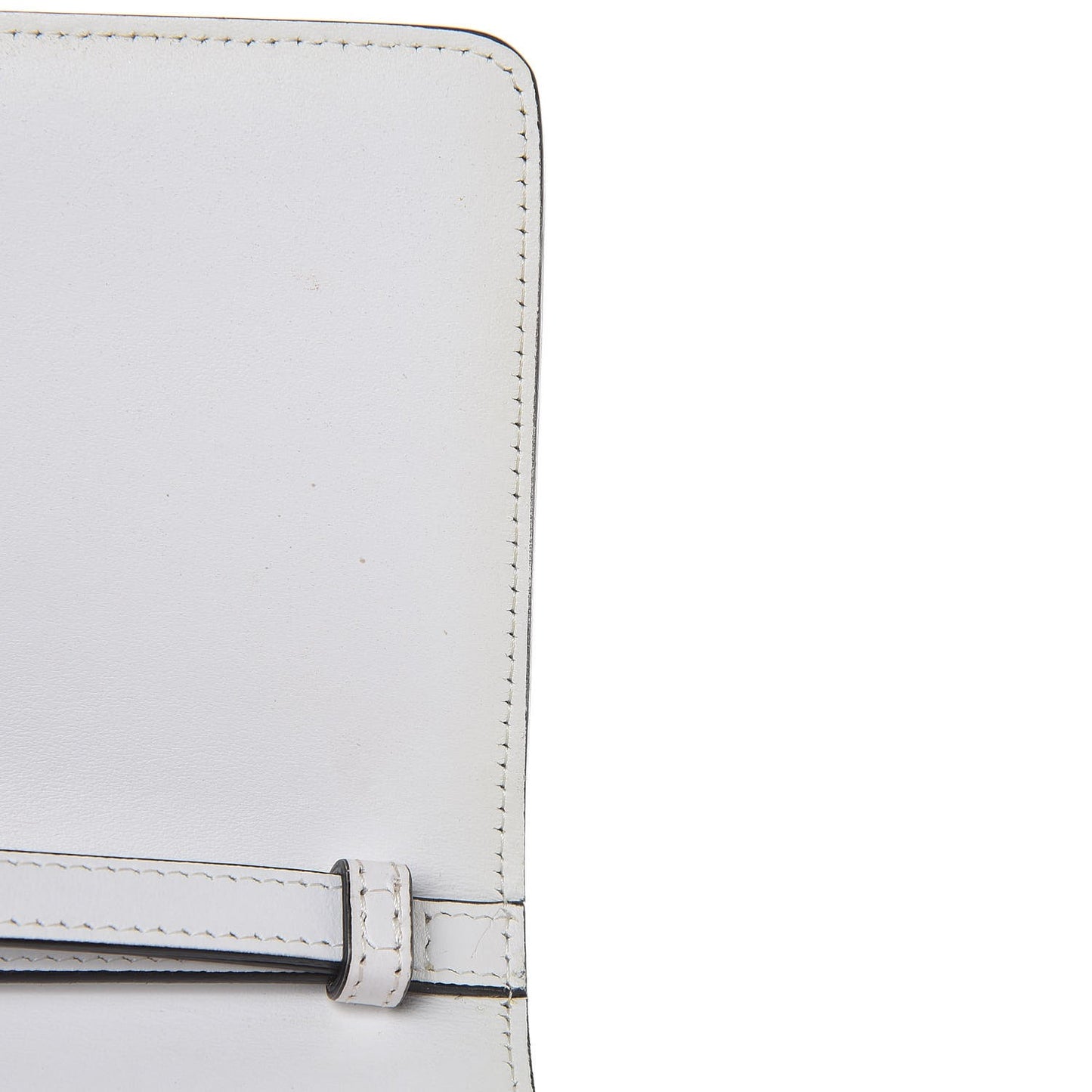 Calfskin Macaron Spiked Flap Wallet White