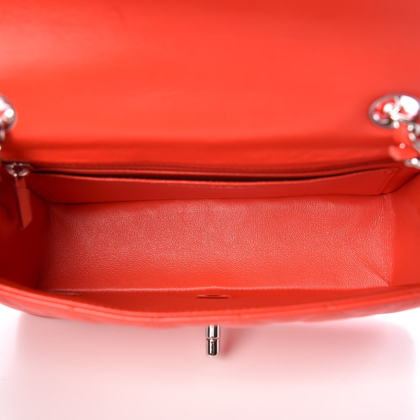 Lambskin Quilted Mini Rectangular Flap Red