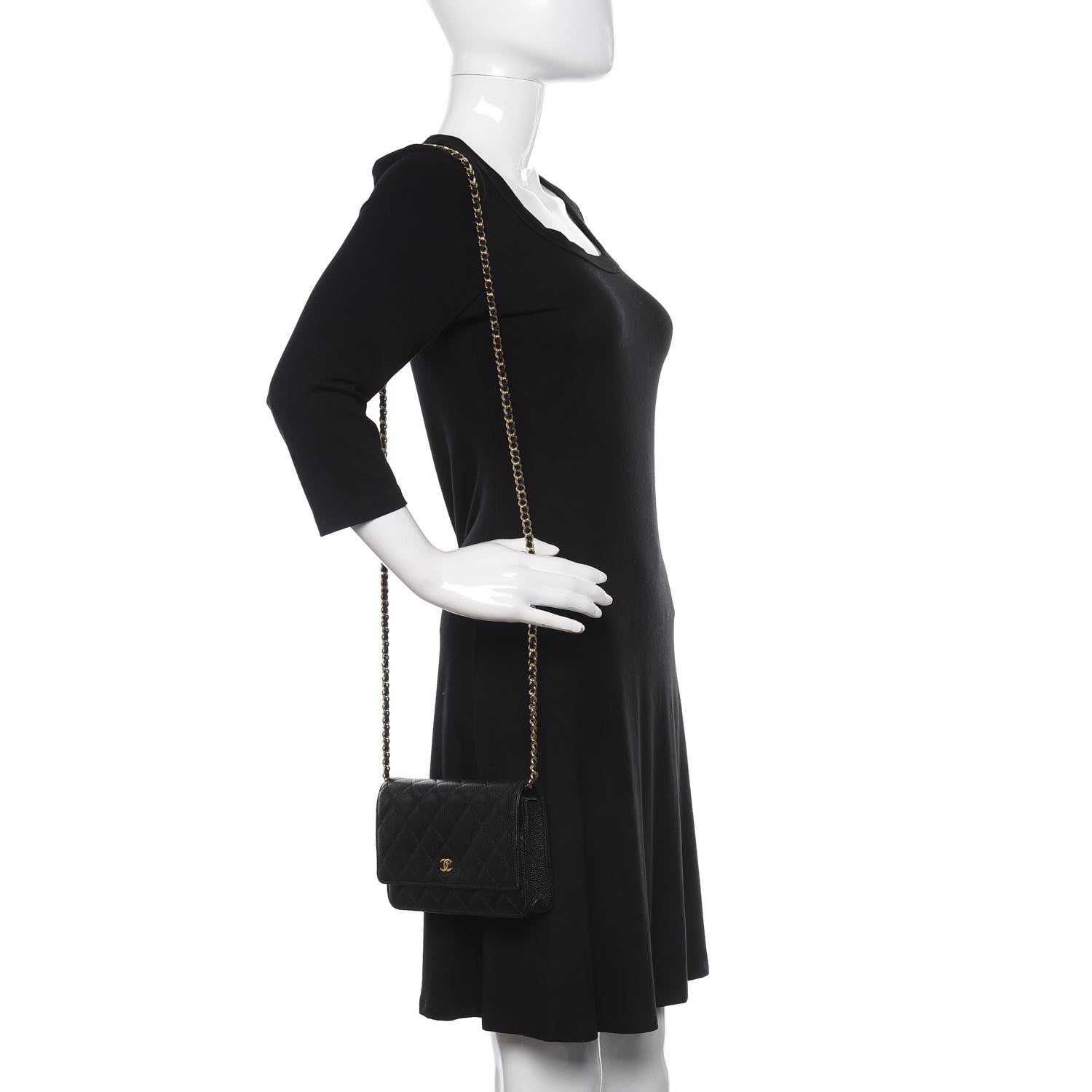 Chanel Caviar Quilted Wallet On Chain WOC Black 2 of 15