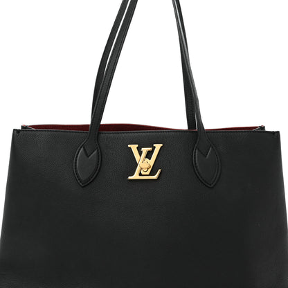Louis Vuitton Grained Calfskin Lockme Shopper Black 6 of 11