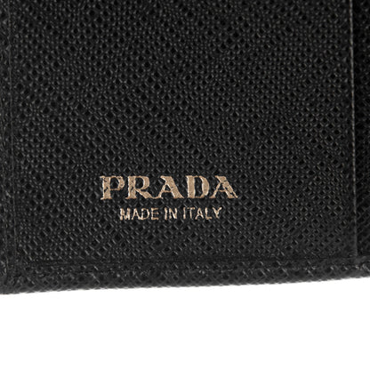 Prada Saffiano Compact Metal Bar Flap Wallet Nero Black 6 of 7