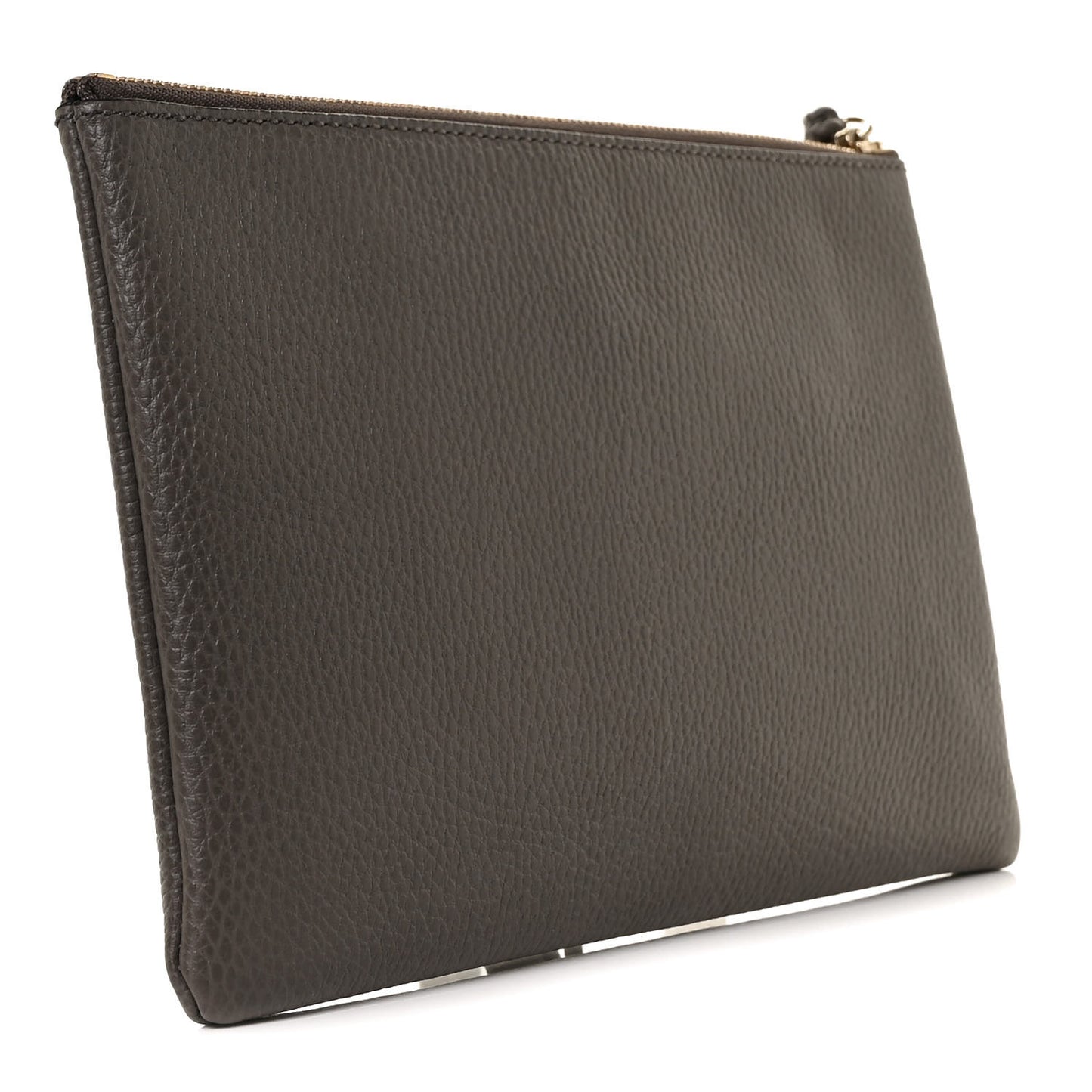 Calfskin Large Bamboo Clutch Grey