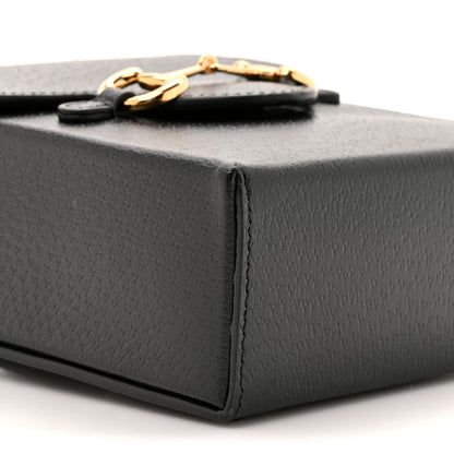 Gucci Dollar Calfskin Vertical Horsebit 1955 Crossbody Bag Black 10 of 11