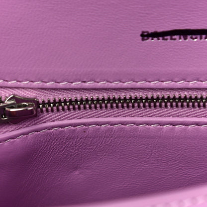 Balenciaga Shiny Box Calfskin Tonal B Small Hourglass Top Handle Bag Lilac 10 of 10