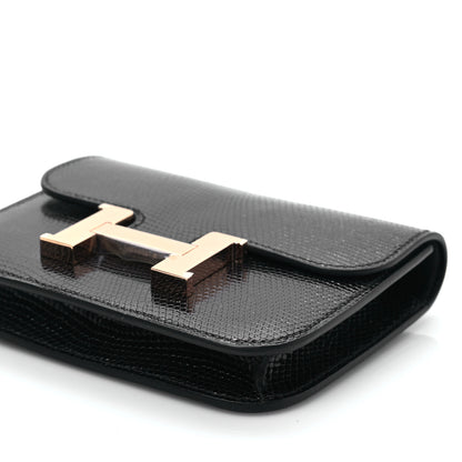 Hermes Lizard Constance Slim Wallet Black 8 of 8