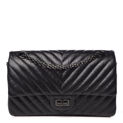 Chanel Aged Calfskin Chevron Quilted 2.55 Reissue 225 So Black 1 of 8