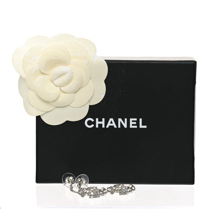 Chanel Baguette Crystal CC Drop Earrings Silver 4 of 4