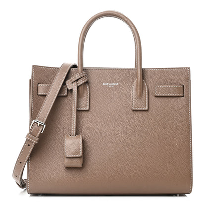 Saint Laurent Grained Calfskin Topstich Baby Sac De Jour Taupe 1 of 9