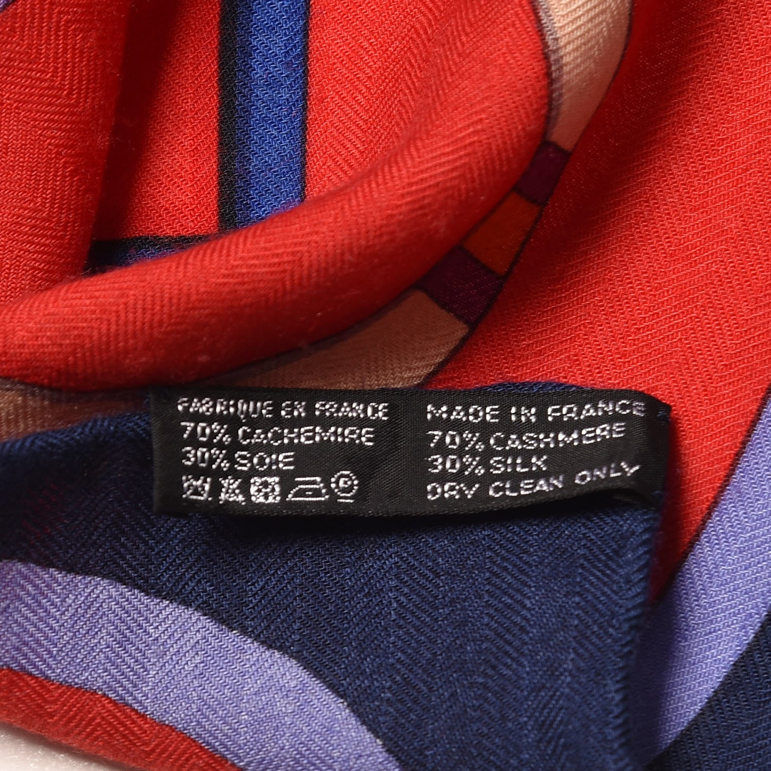 Hermes Cashmere Silk Carre En Boucles Shawl 140 Rouge Marine Violet 5 of 5