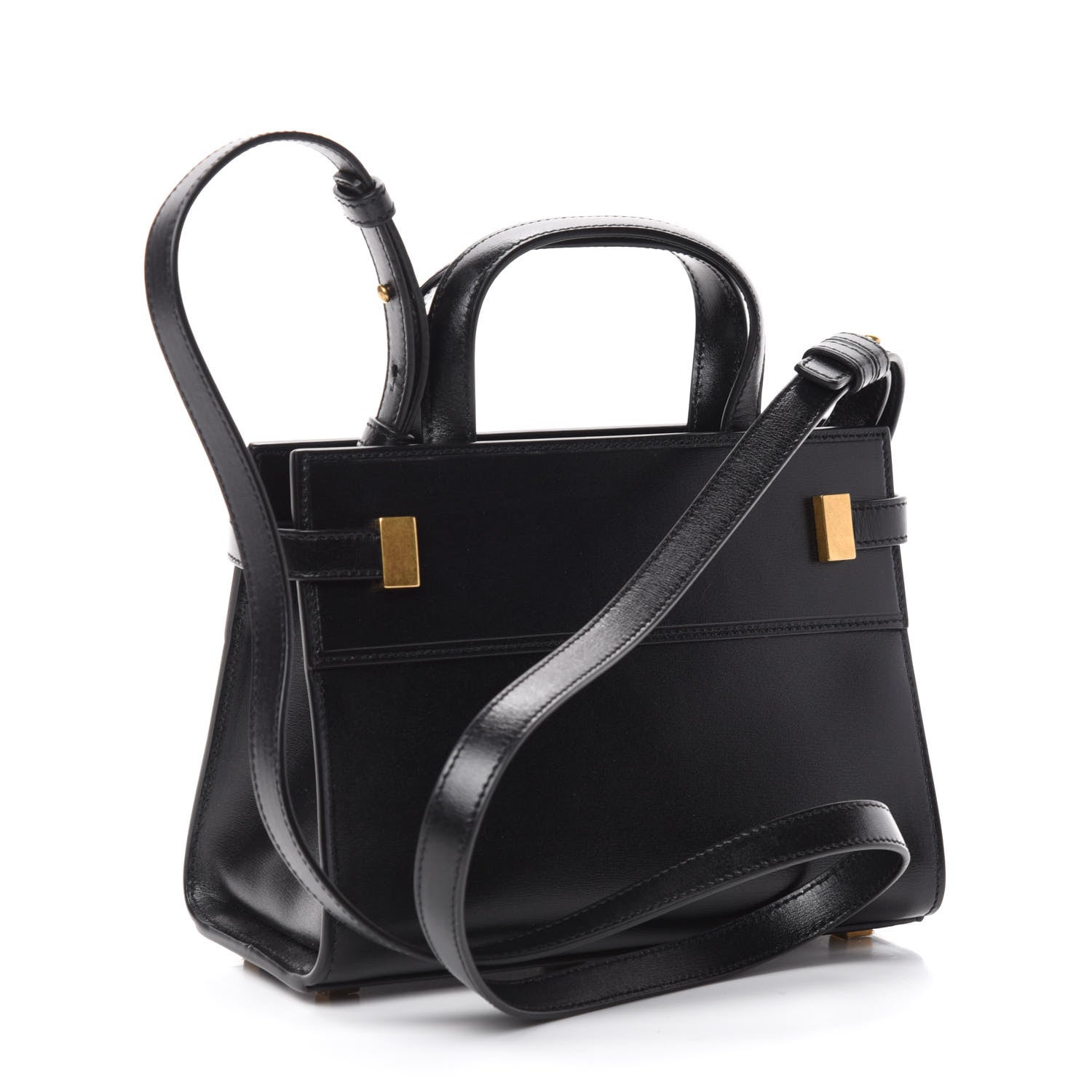 Saint Laurent Smooth Calfskin Manhattan Nano Shopper Tote Black 3 of 9