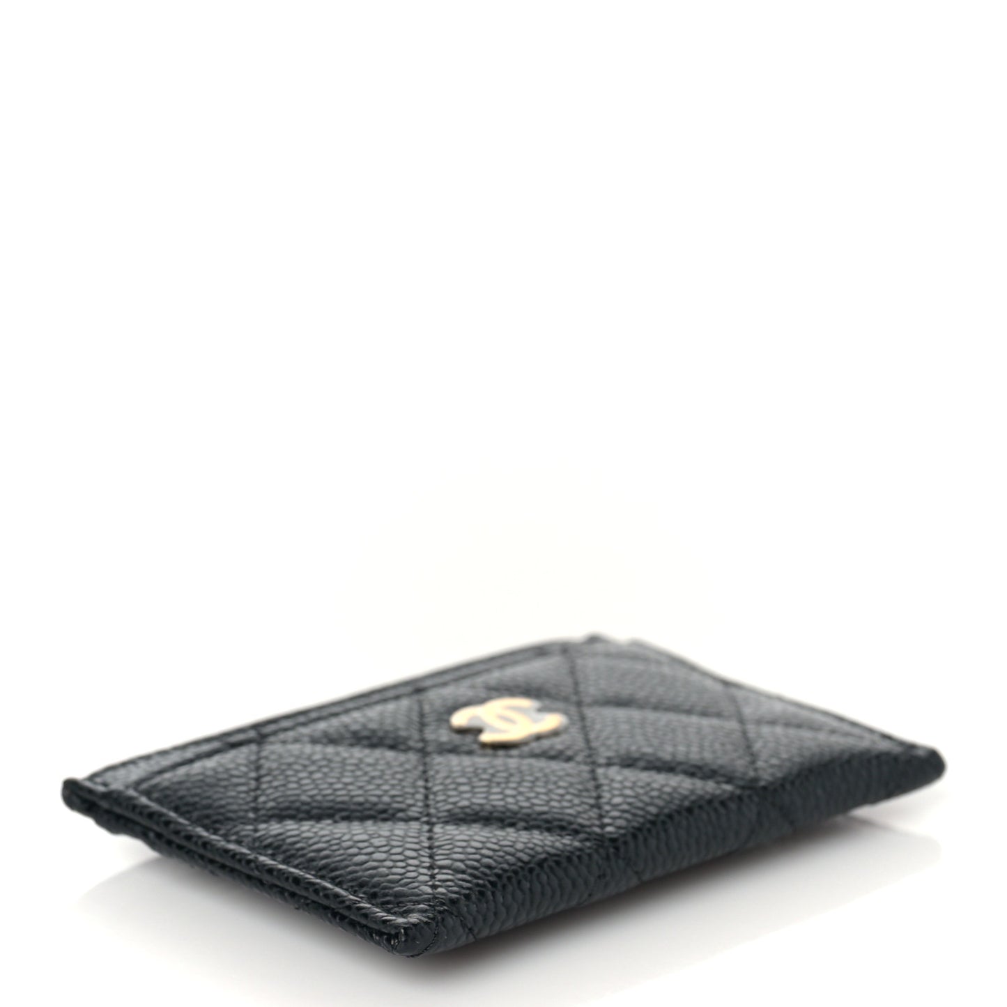 Caviar Quilted Card Holder Black