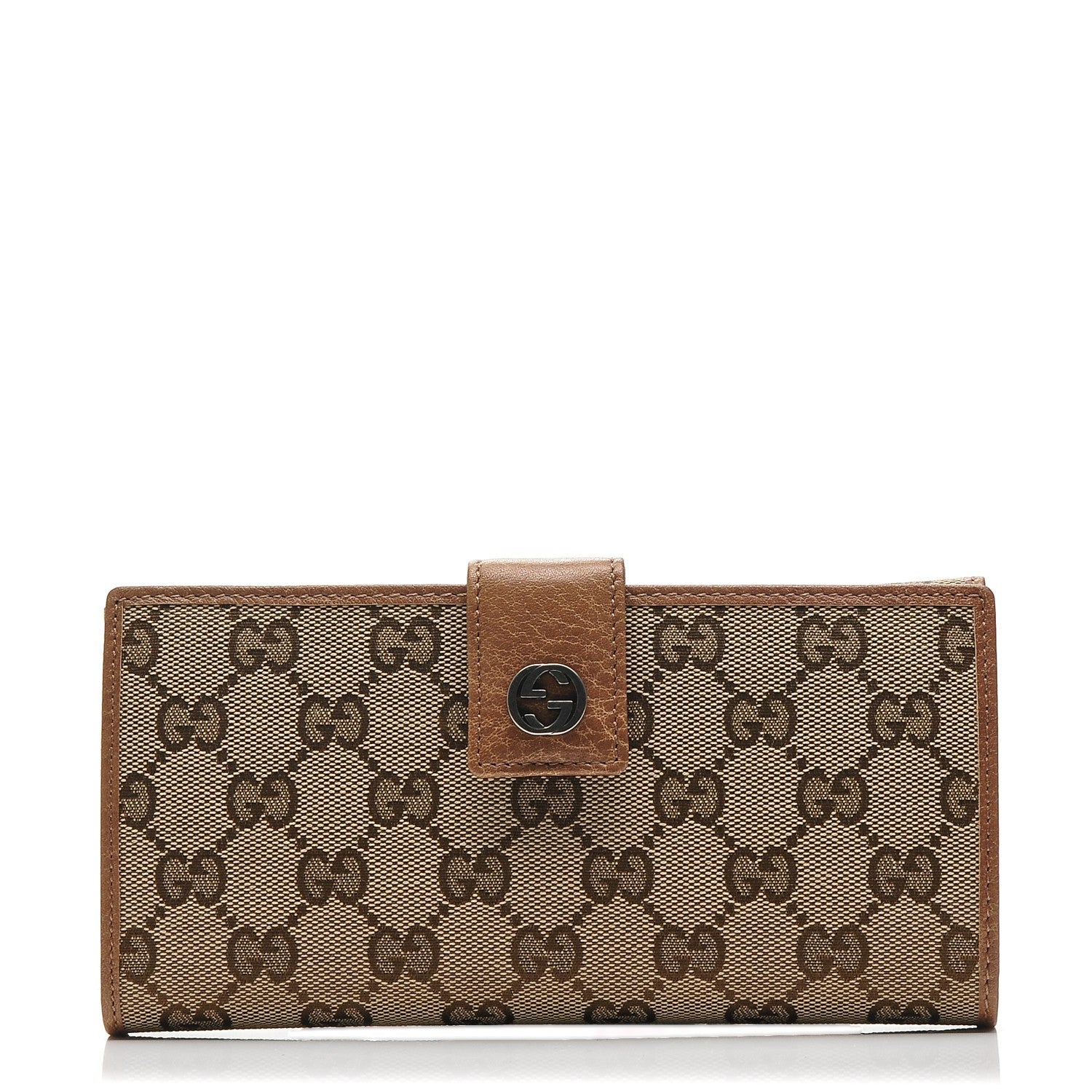 Gucci Monogram Old Libeccio Miss GG Continental Wallet Beige Ebony Light Brown 1 of 6