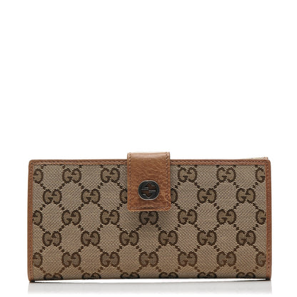 Gucci Monogram Old Libeccio Miss GG Continental Wallet Beige Ebony Light Brown 1 of 6