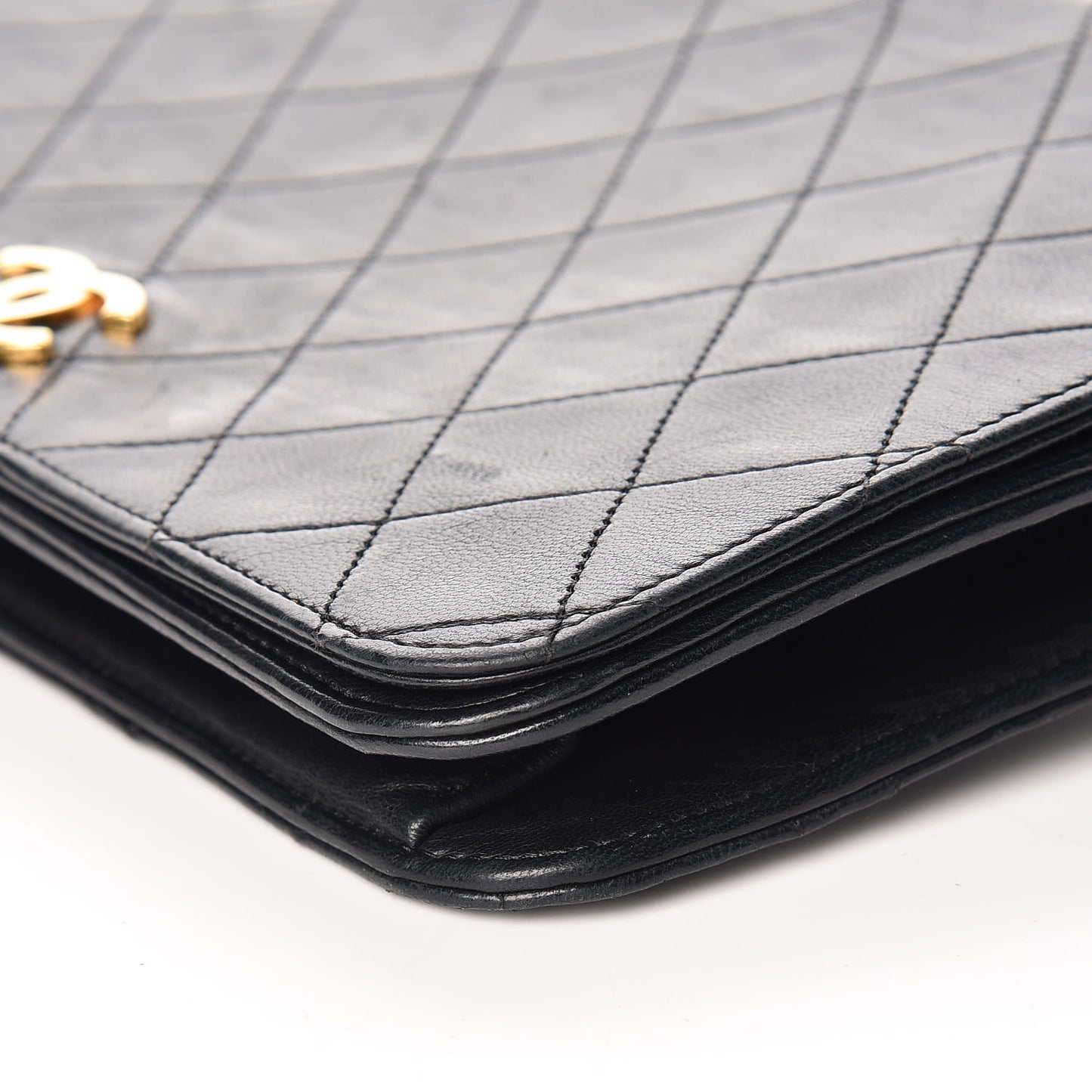 Lambskin Quilted Small Single Flap Black