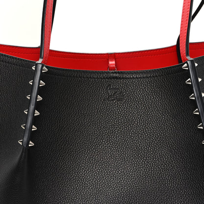 Christian Louboutin Calfskin Spiked Large Cabarock Shopper Tote Black 7 of 10