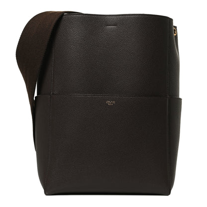 Celine Soft Grained Calfskin Sangle Bucket Bag Brown 1 of 10