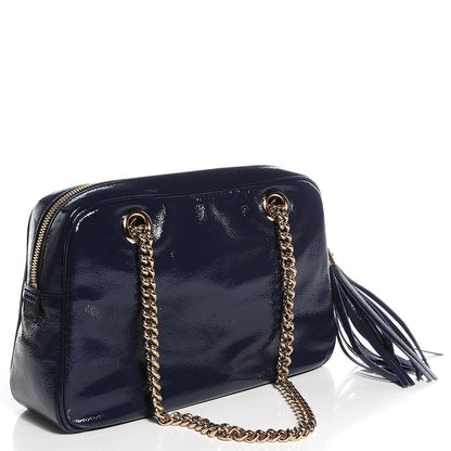 Gucci Soft Patent Small Soho Bowler Uniform Blue 3 of 9