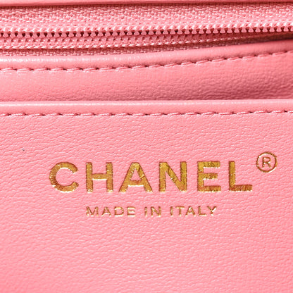 Chanel Lambskin Quilted Mini Top Handle Rectangular Flap Pink 7 of 11