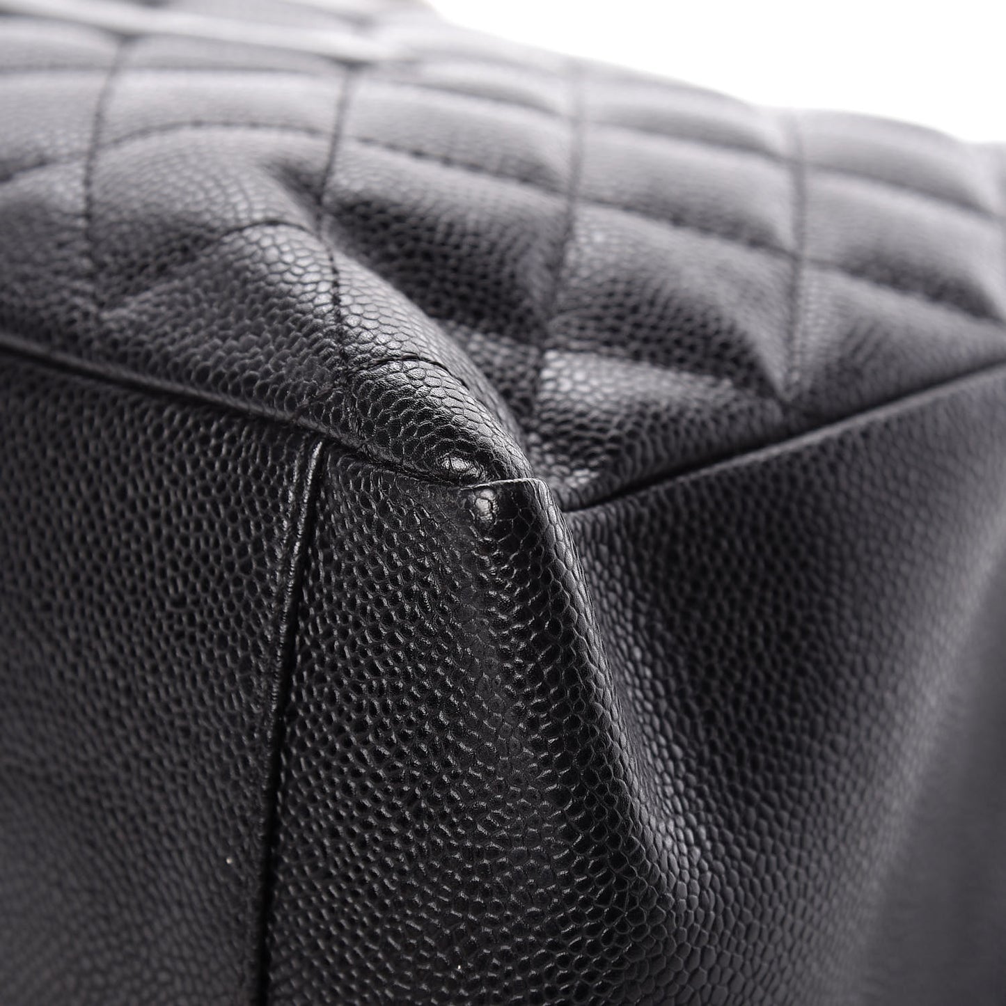 Caviar Quilted Grand Shopping Tote GST Black
