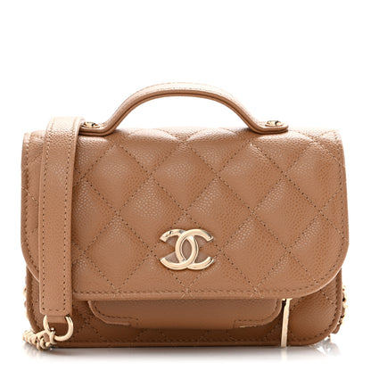 Chanel Caviar Quilted Business Affinity Clutch With Chain Flap Dark Beige 1 of 12