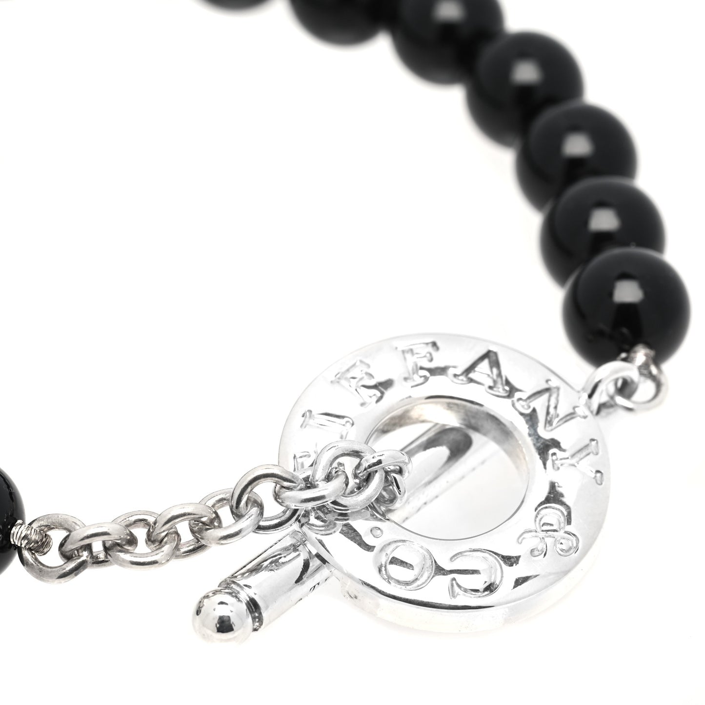 Sterling Silver Black Onyx Bead Toggle Bracelet