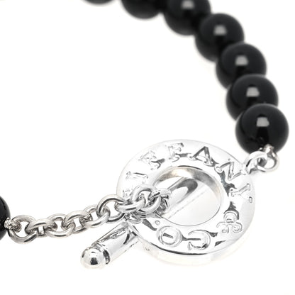 Tiffany Sterling Silver Black Onyx Bead Toggle Bracelet 3 of 4