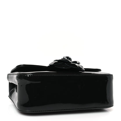 Chanel Patent Calfskin Small Camellia Flap Black 4 of 9