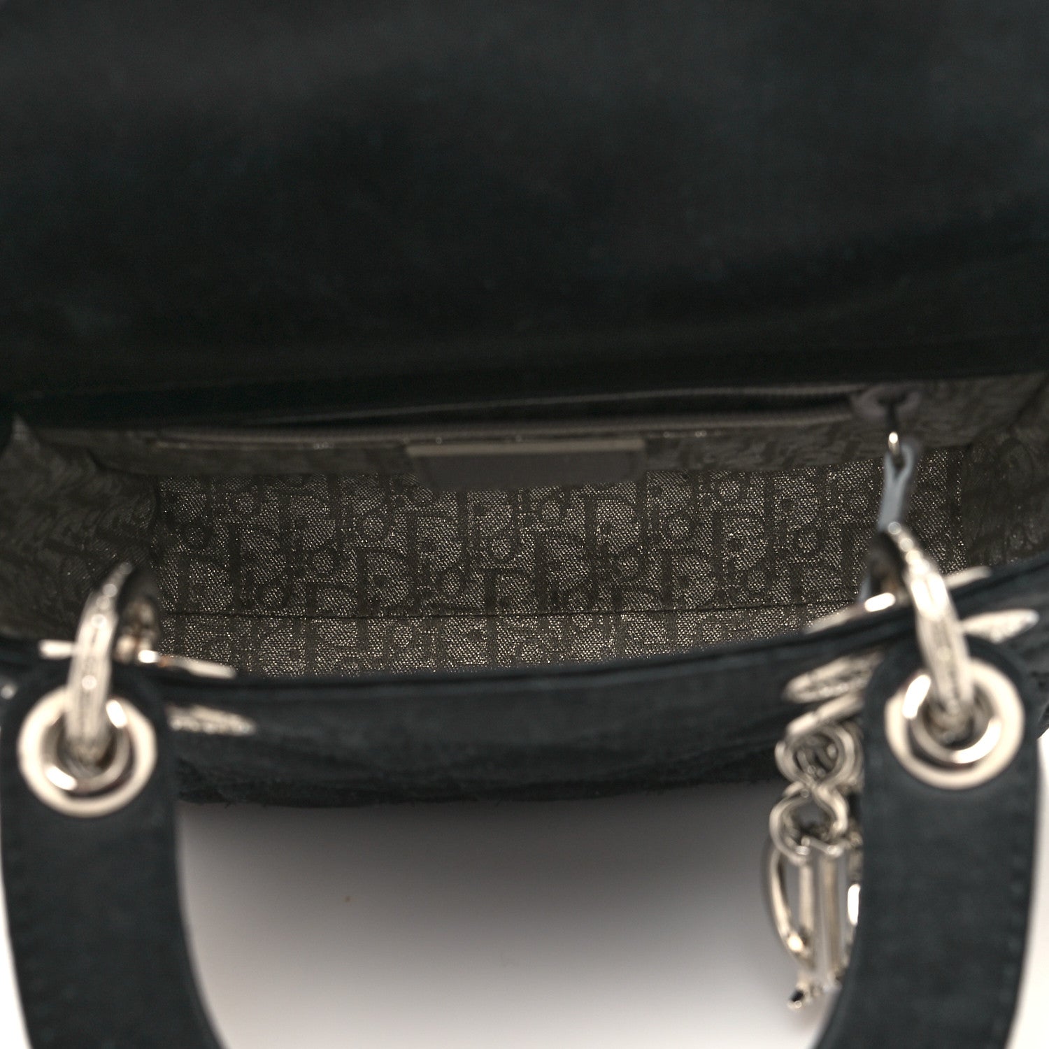 Christian Dior Satin Swarovski Crystal Cannage Mini Lady Dior Black 5 of 12
