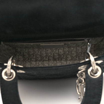 Christian Dior Satin Swarovski Crystal Cannage Mini Lady Dior Black 5 of 12
