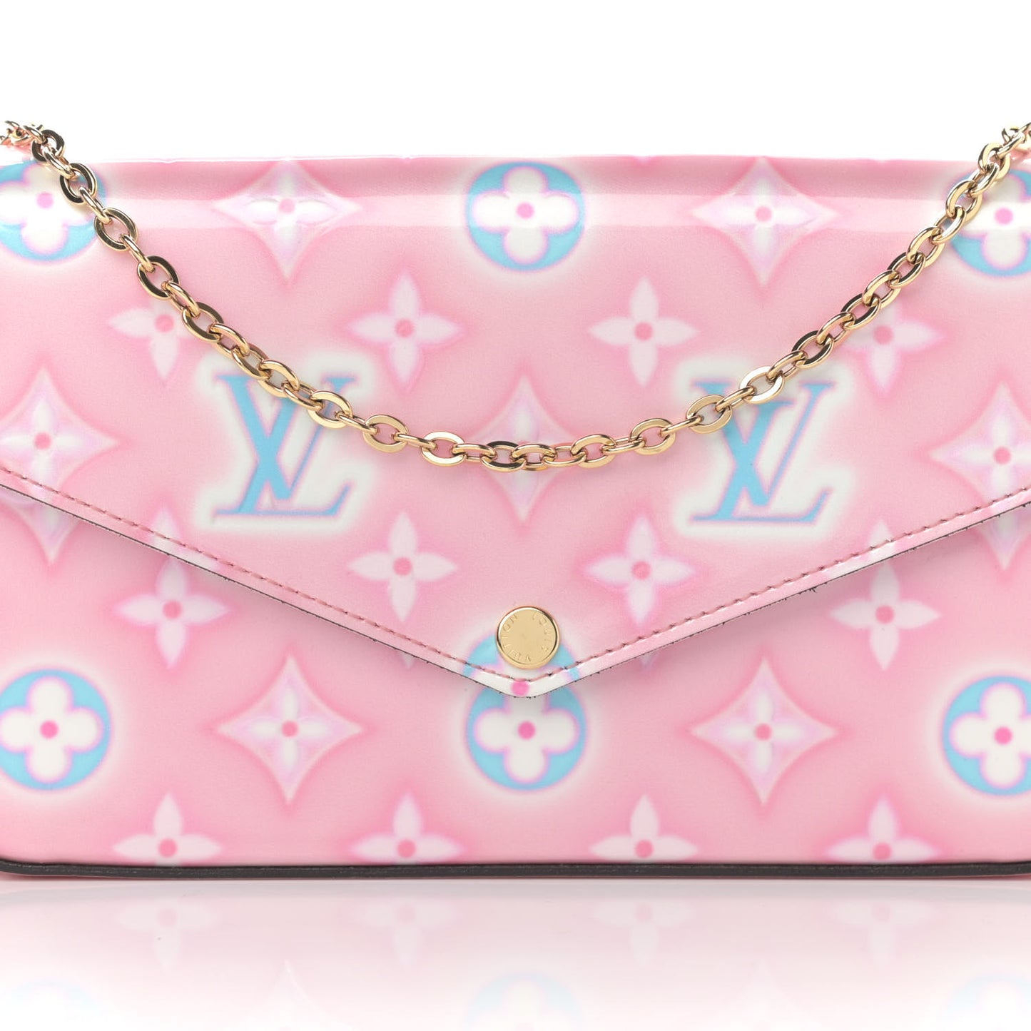 Vernis Valentine Felicie Pochette Chain Wallet Light Pink Neon