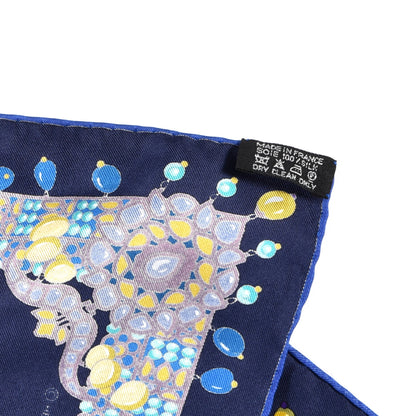 Hermes Silk Parures Des Maharajas Scarf 90 Caban Turquoise Arnica 4 of 4