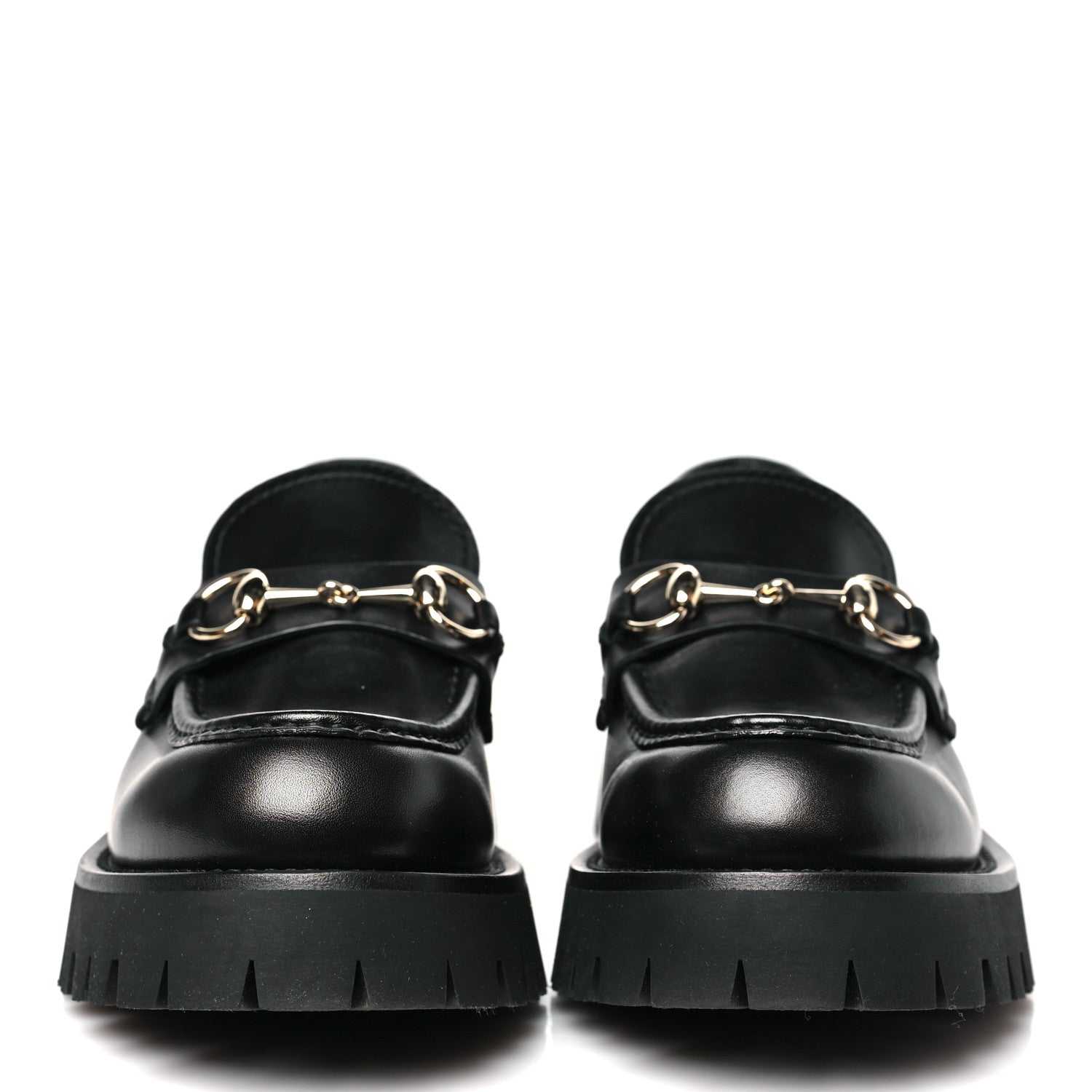 Gucci Betis Glamour Calfskin Womens Horsebit Loafers 37 Black 3 of 11