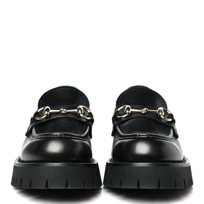 Gucci Betis Glamour Calfskin Womens Horsebit Loafers 37 Black 3 of 11