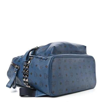 MCM Visetos Medium Side Stud Stark Backpack Blue 4 of 9